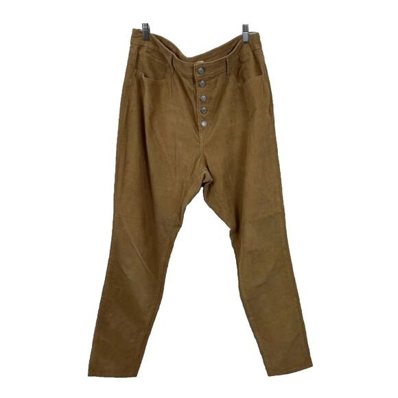 Levis Courdoroy Pants 34 Brown Mens Button Fly 721 High Rise Skinny Water $69 K - Picture 1 of 16